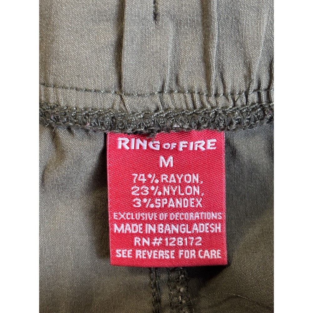 Ring Of Fire Men's Med Army Green Cargo Joggers Gorpcore Utility Streetwear - Picture 3 of 7